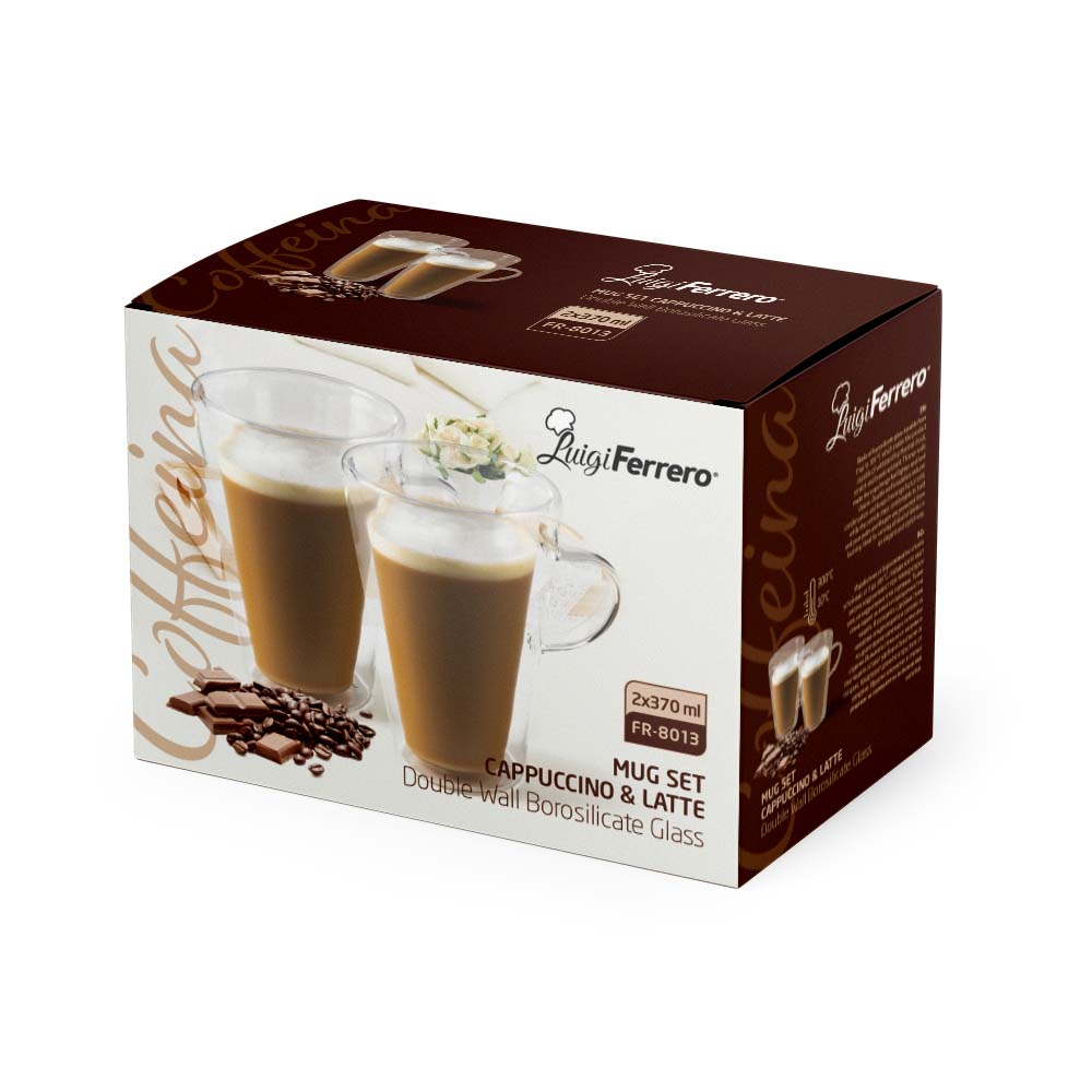 Чаша за капучино и лате Luigi Ferrero Coffeina FR-8013 370ml, 2 броя