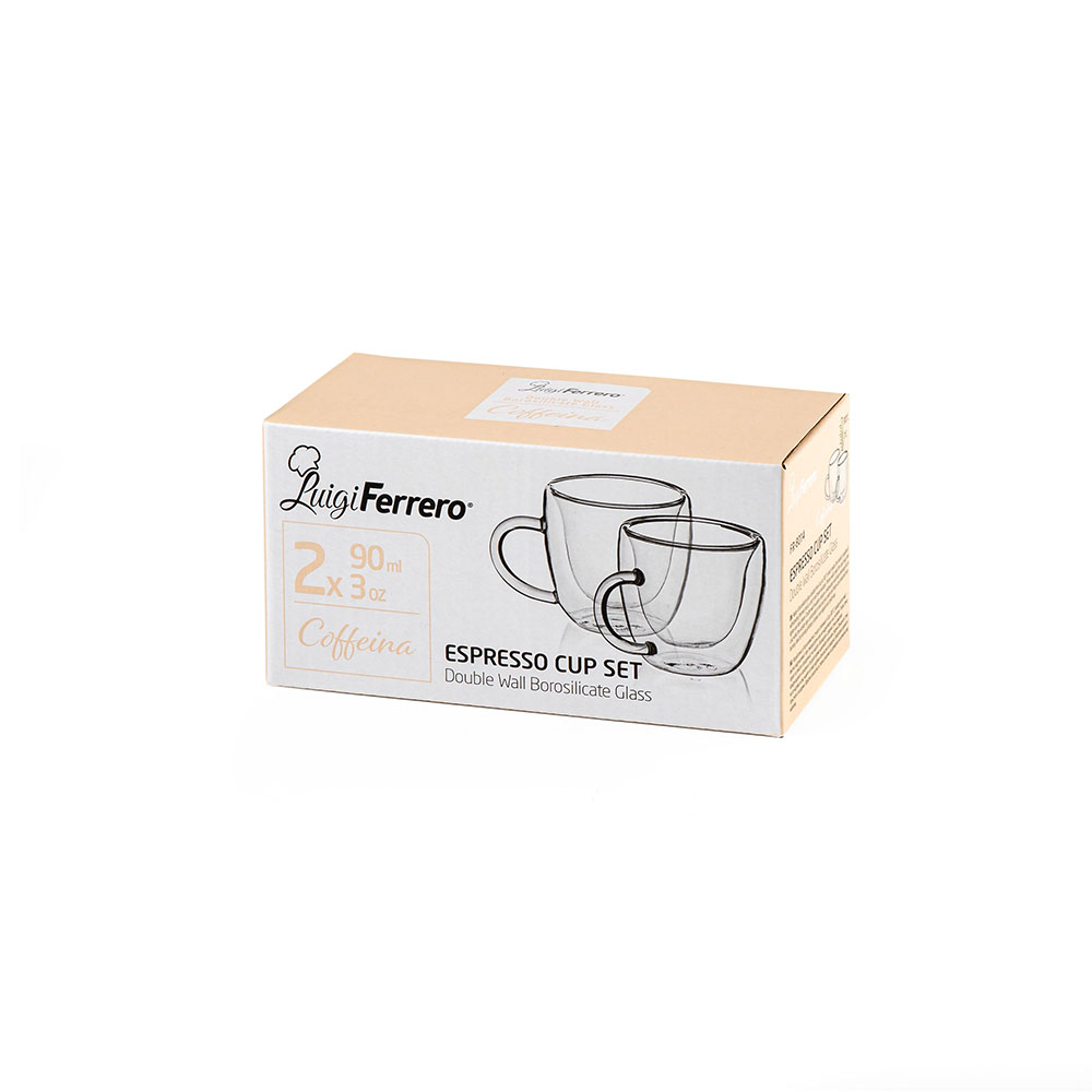 Чаша за еспресо с дръжка Luigi Ferrero Coffeina FR-8014 90ml, 2 броя