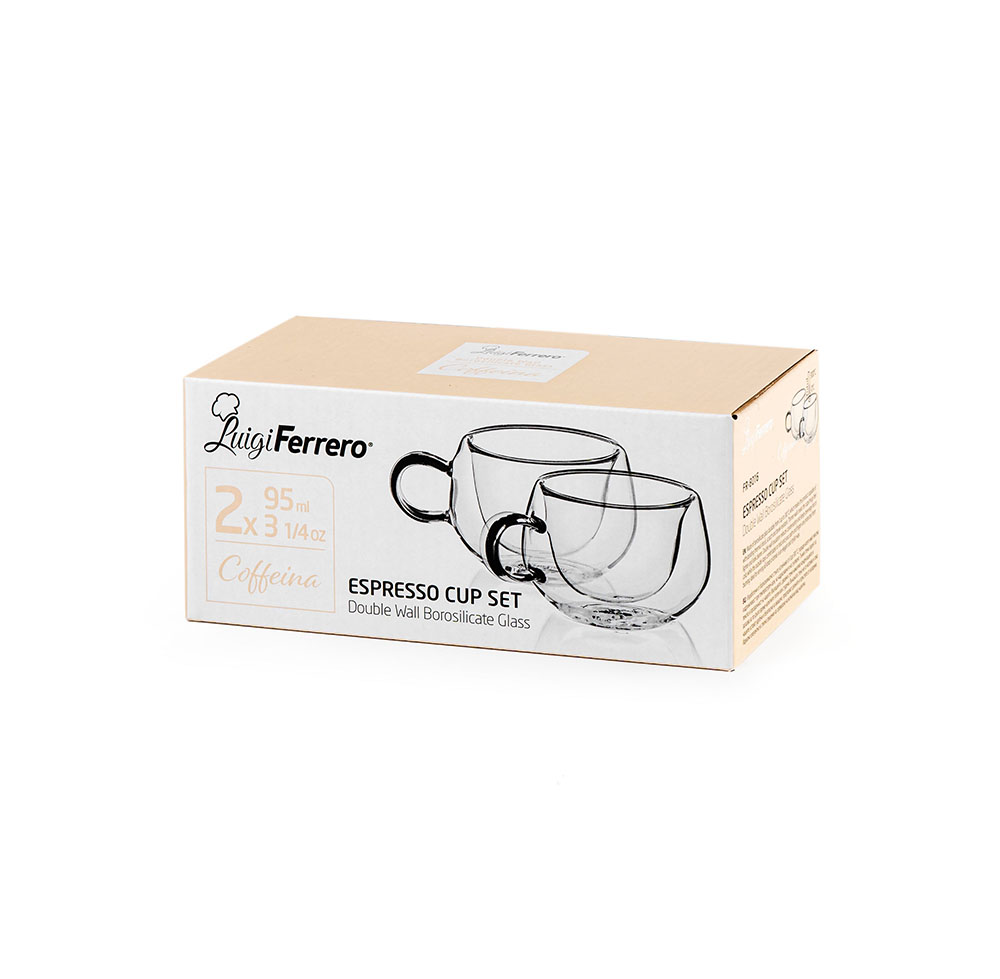 Чаша за еспресо с дръжка Luigi Ferrero Coffeina FR-8016 95ml, 2 броя