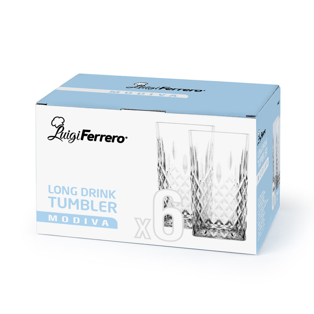 Чаша за вода Luigi Ferrero Modiva FR-440OD 356ml, 6 броя