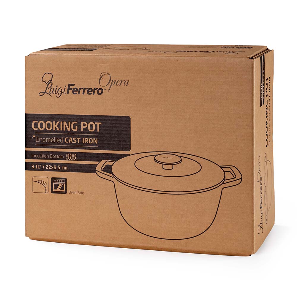Тенджера Luigi Ferrero Opera FR-2910 22x9.5cm, 3.1L, eмайлиран чугун