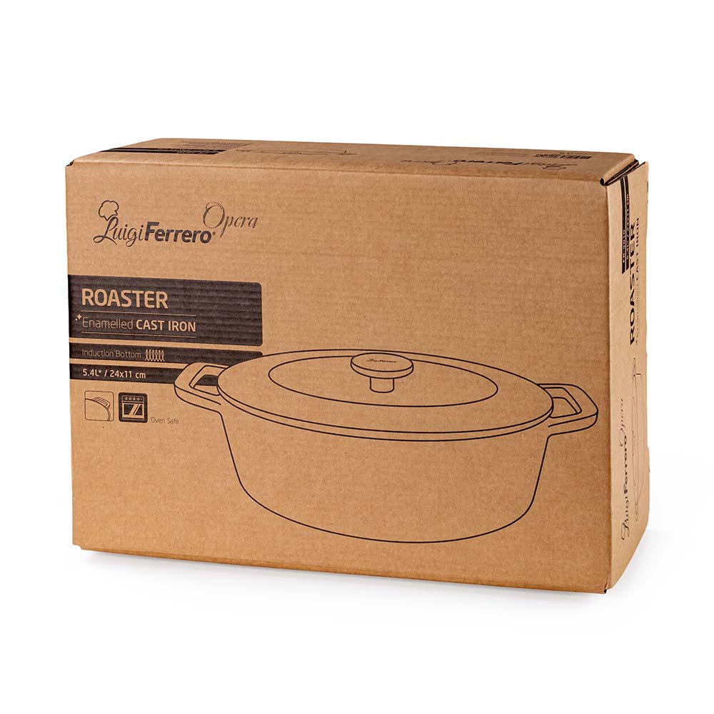 Съд за печене с капак Luigi Ferrero Opera FR-3810 38.8x24x11cm, 5.4L, eмайлиран чугун