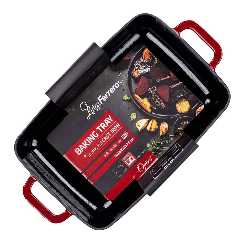 Тава за печене Luigi Ferrero Opera FR-3320 40.8x23.2x7.5cm, eмайлиран чугун