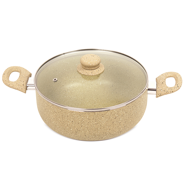 Тенджера LF FR-3424M, 24 x 9,5 cm, мрамор, 3.4L - Luigi Тенджера LF FR-3424M, 24 x 9,5 cm, мрамор, 3.4L